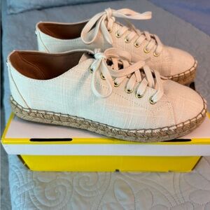 Liz Claiborne Cream Espadrille Shoes with Jute Midsole size 7